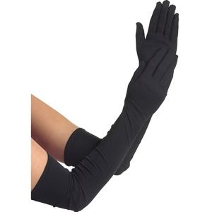 Extra Long Satin Black Gloves